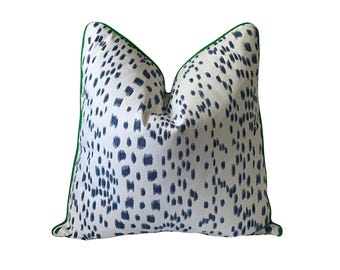 Les Touches Blue Abstract Animal Print Pillow Cover | Brunschwig & Fils, Designer Pillow