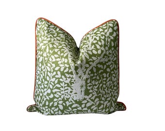 China Seas Arbre de Matisse Floral Pillow Cover | Jungle Green, Designer Pillow
