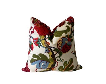 Multicolor Jacobean Floral Pillow Cover: Vintage  Pottery Barn Serafina Fabric