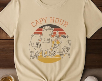 Capy Hour Capybara Happy Hour Vintage T-Shirt
