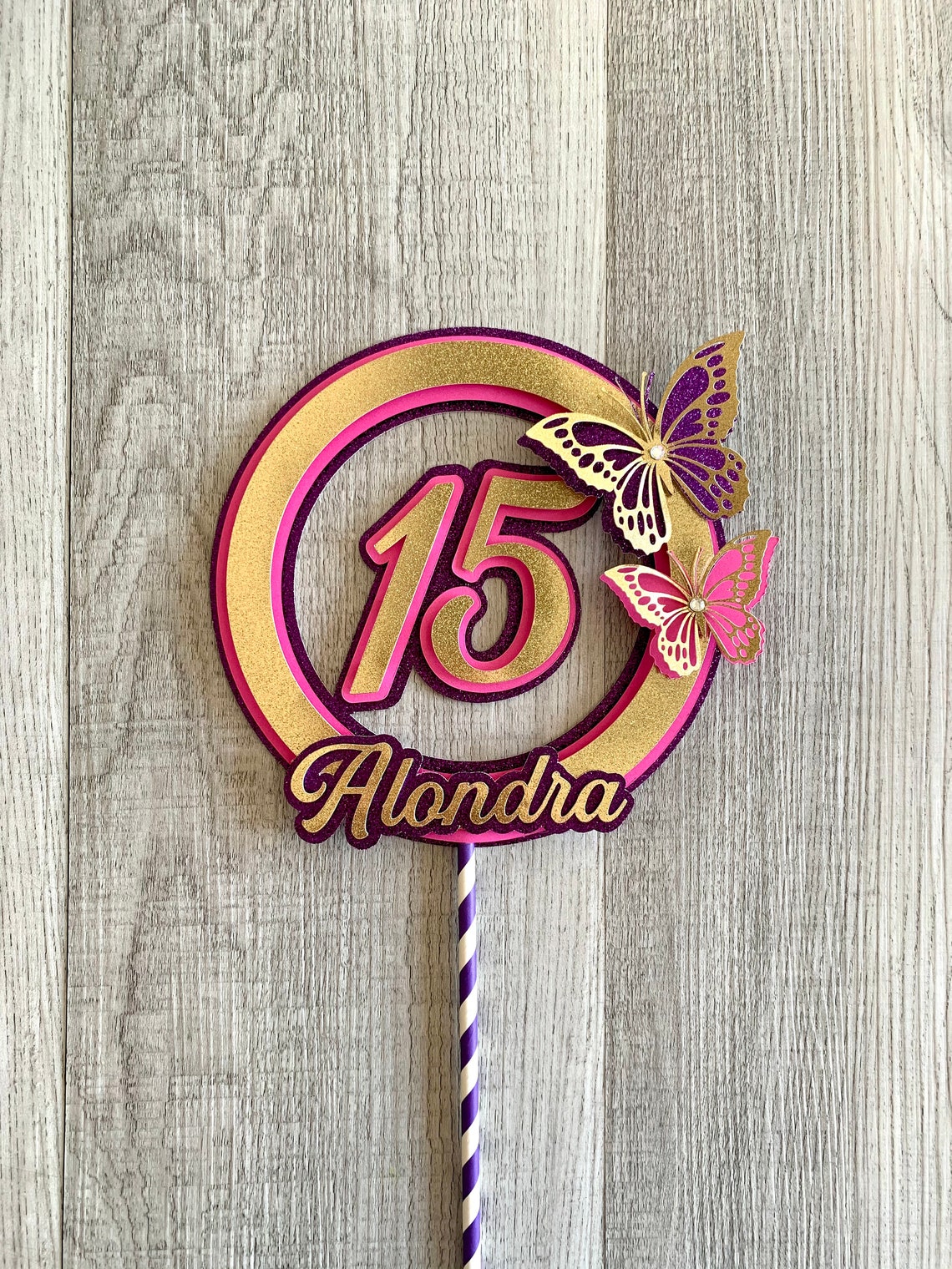 Personalized Butterfly Cake Topper Birthday Cake Topper Etsy