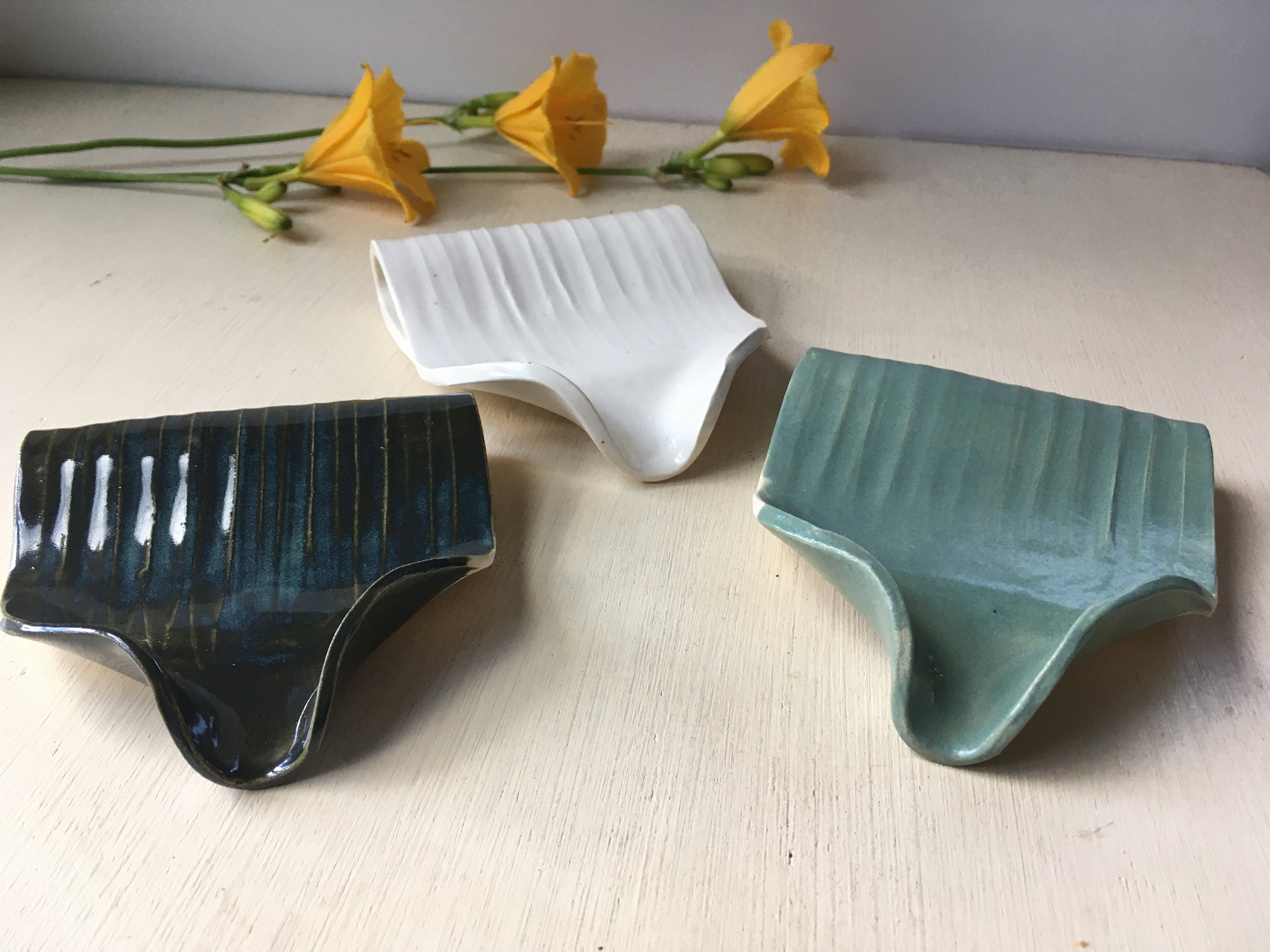 SelfDraining Ceramic Soap Dish Etsy