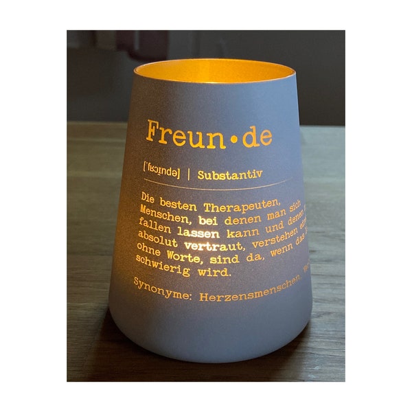 Windlicht für Freunde, Weinglas personalisiert, Geschenk für dei besten Freunde, personalisiertes Geschenk für Freunde