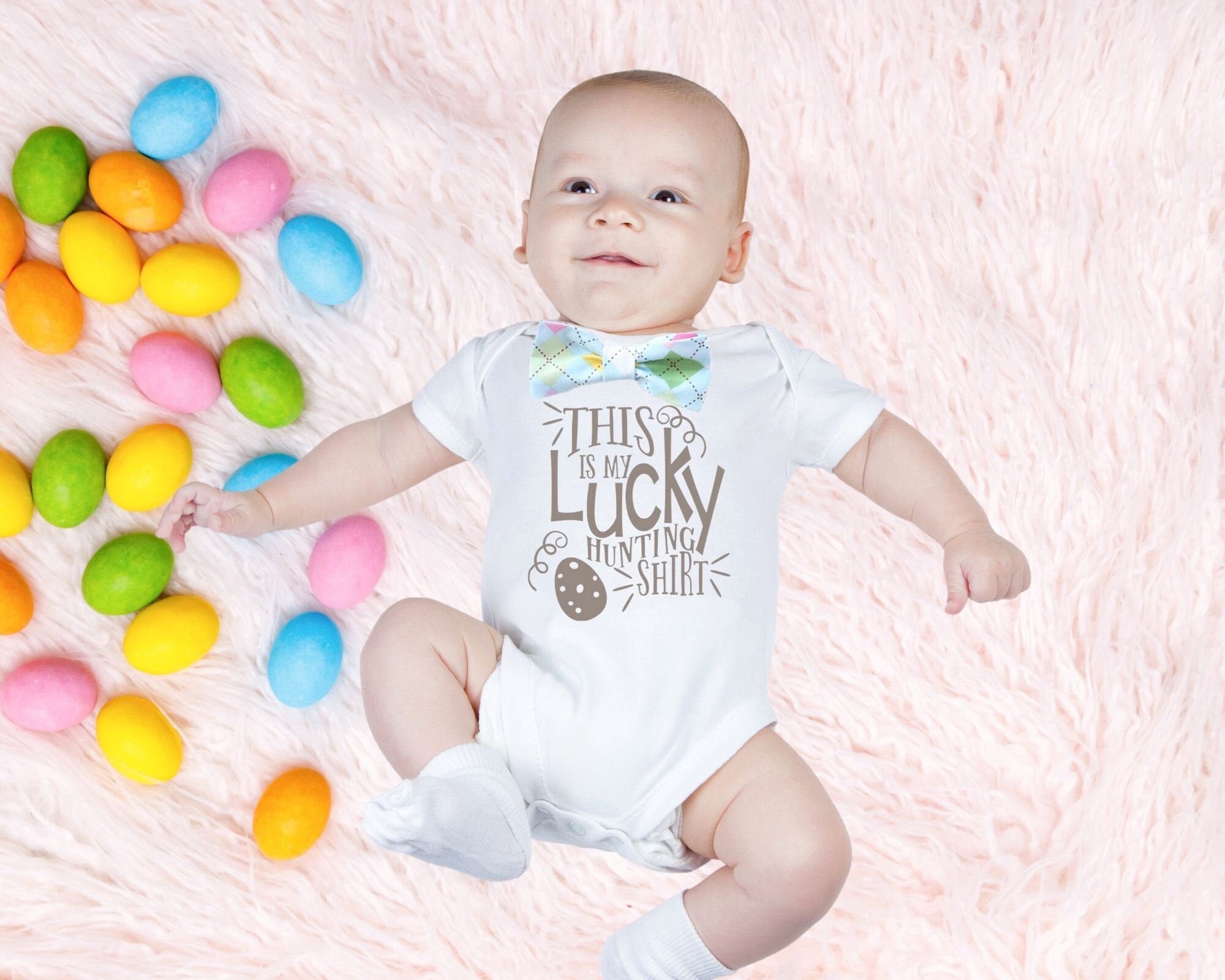 Baby Boy Easter Outfit with Cute Saying Lucky Hunting Shirt Etsy