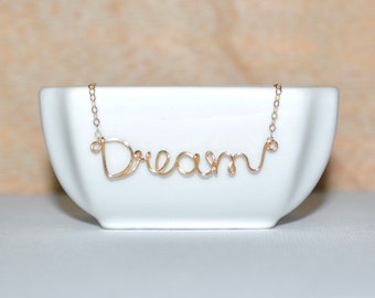 Personalized Name Necklace, Gold Plated / 14k Gold Filled / Sterling Silver Chain Necklace, Wire Wrapped Name Necklace, Custom Name Necklace