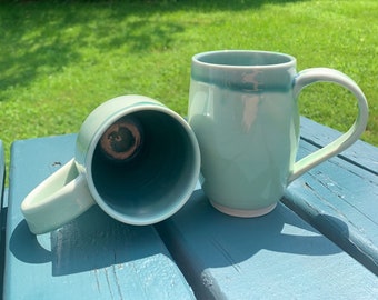 Surf Handmade Mug, Mug, speckled Mug, Rustic Mug, Minimal Mug, Ceramic Mug, Coffee Mug, Tea Mug, Farmhouse Decor, green mug