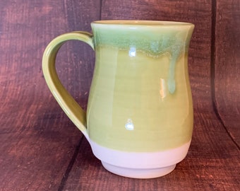 Green Handmade Mug, Mug, speckled Mug, Rustic Mug, Minimal Mug, Ceramic Mug, Coffee Mug, Tea Mug, Farmhouse Decor, green mug