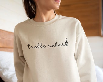 Cute Music Teacher Sweatshirt, Music Note Sweatshirt, Musician Sweatshirt, Music Teacher Gift, Music Student Sweatshirt, Guitarist Gift