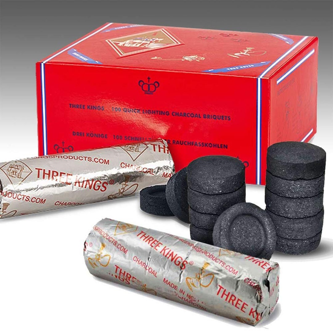 Three Kings Charcoals 40 Mm Charcoal Incense Burning Hookah Coals Etsy