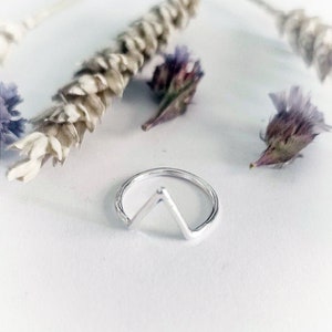 Silver triangle midi ring /geometry rings/witch midi knuckle rings/gothic ring/midi knuckle ring