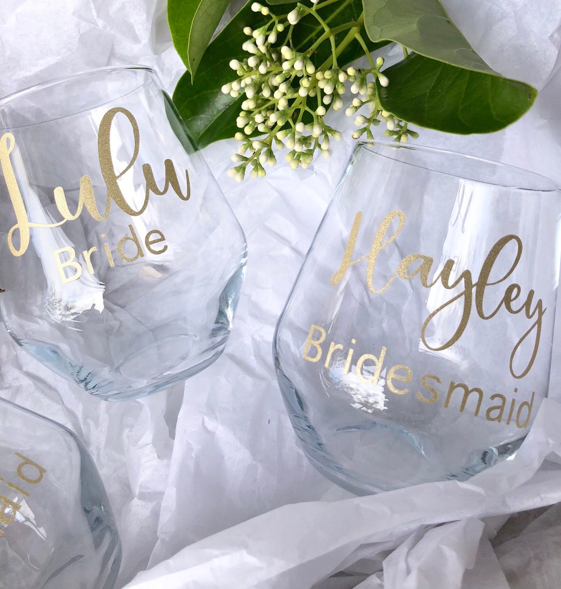 Personalised Wedding Glass / Wine Glass with Sticker Decal / Etsy