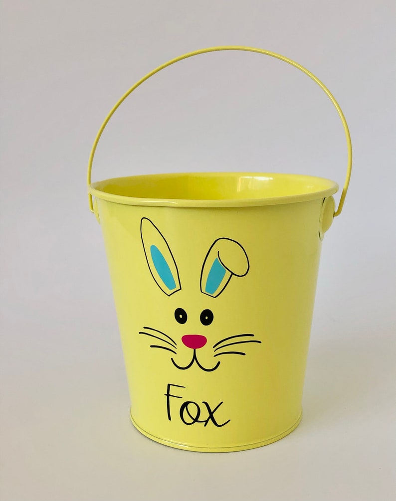 Personalised Easter Bucket Tin Bucket Easter Hunt Basket Etsy
