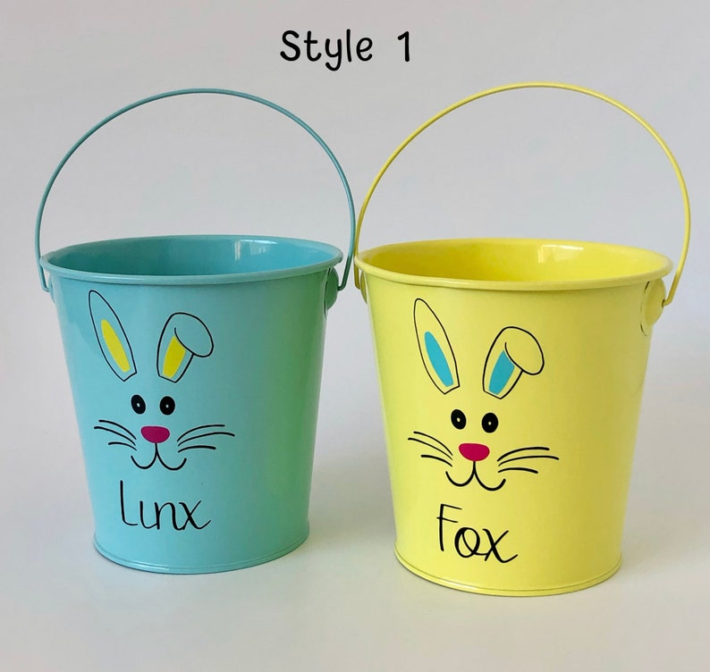 Personalised Easter Bucket Tin Bucket Easter Hunt Basket Etsy