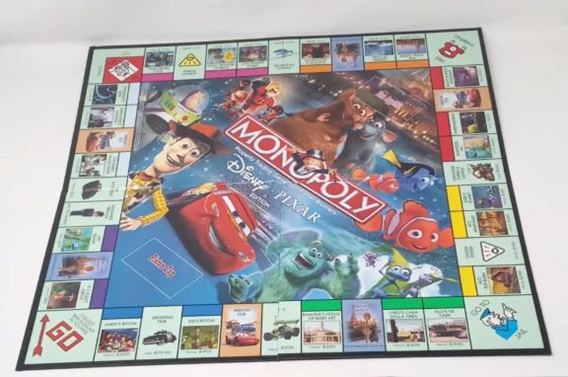 Monopoly Disney Pixar Edition Board Game Parker Brothers 2000 s Etsy