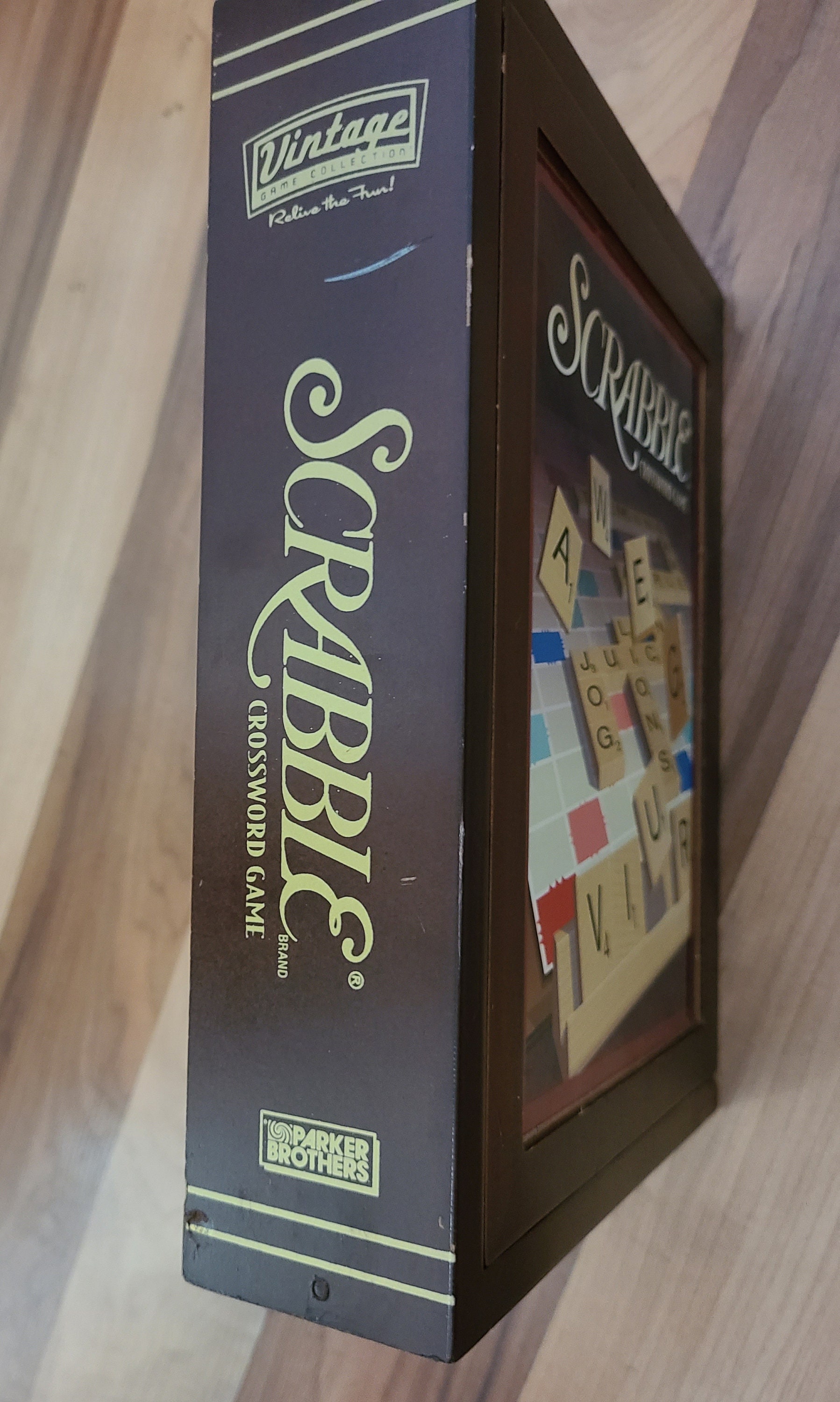 Scrabble Vintage BookShelf Juego en caja de libros de madera Etsy