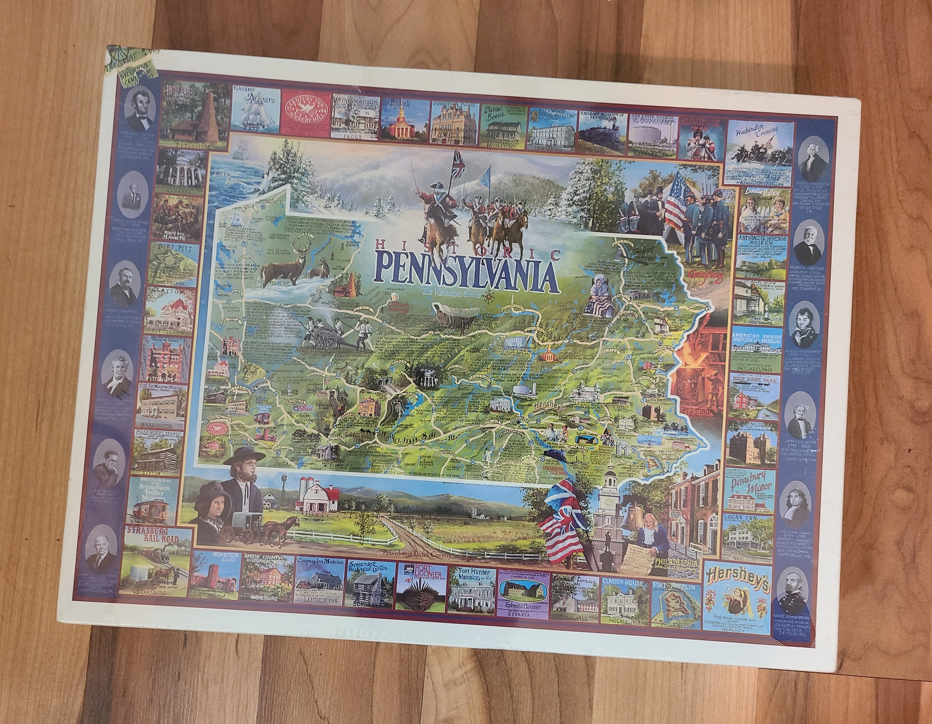 Vintage 1993 White Mountain Puzzles Historic Pennsylvania Etsy