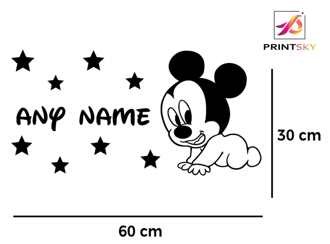 Personalised Name Baby Wall Sticker Personalized Custom Etsy UK