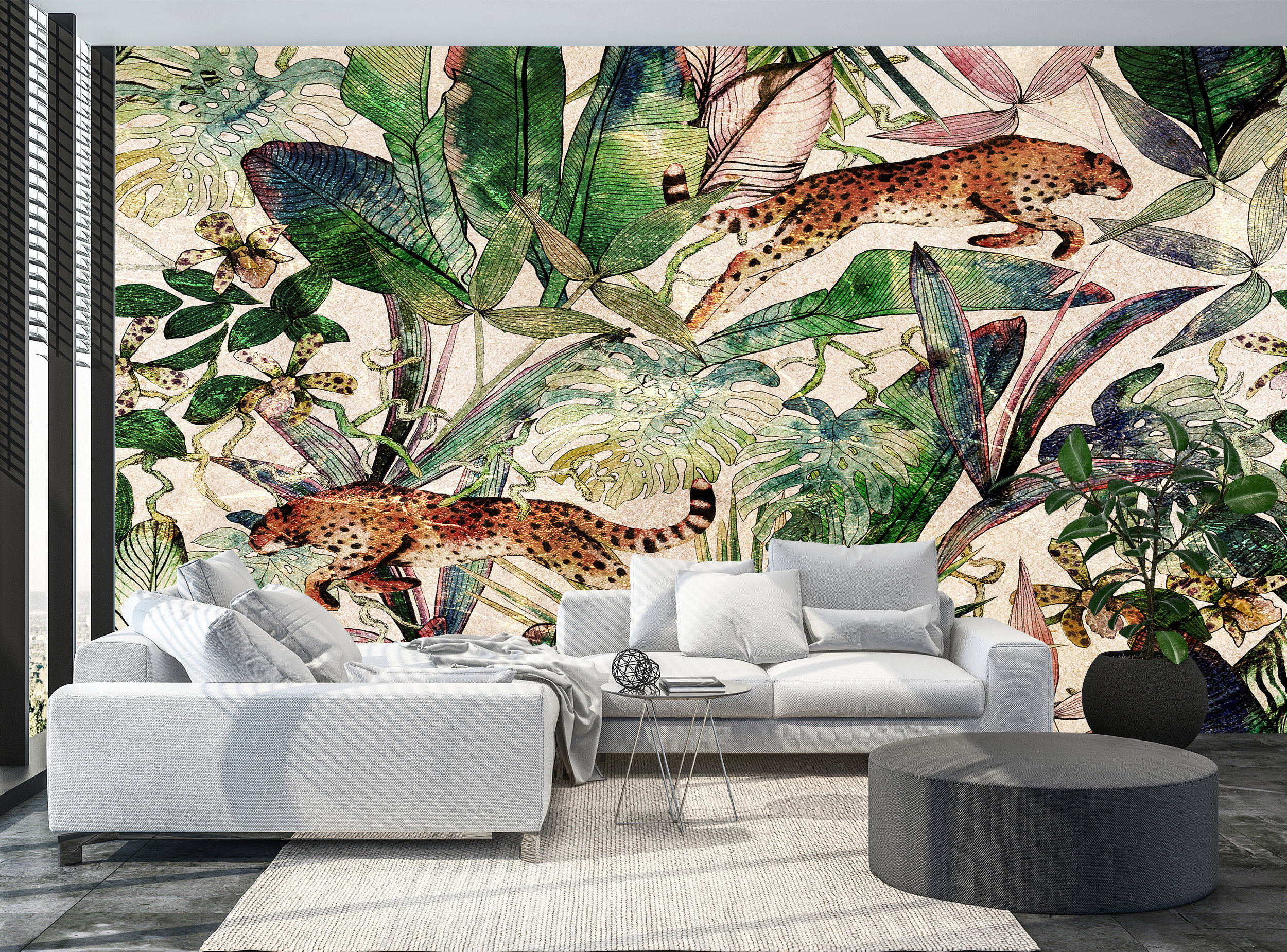 Jungle Wallpaper Mural Peel and Stick Jungle & Tropical Wall | Etsy