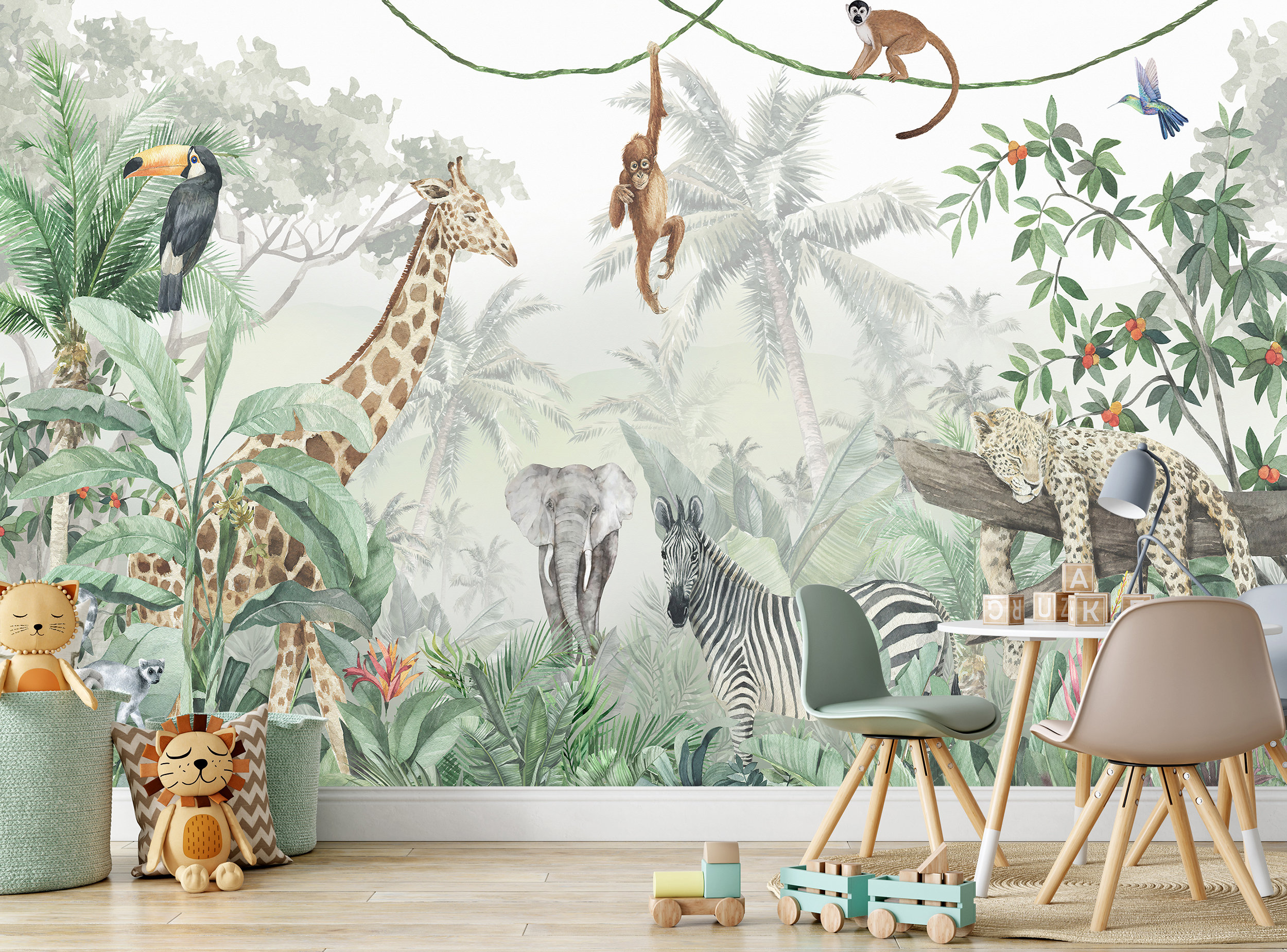 Jungle cheap wallpaper nursery