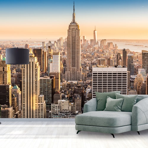 Wallpaper Mural City New York City Skyline With Skyscrapers at Etsy