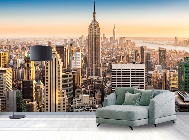 Skyline Mural Peel and Stick Self Adhesive City Wallpaper Etsy