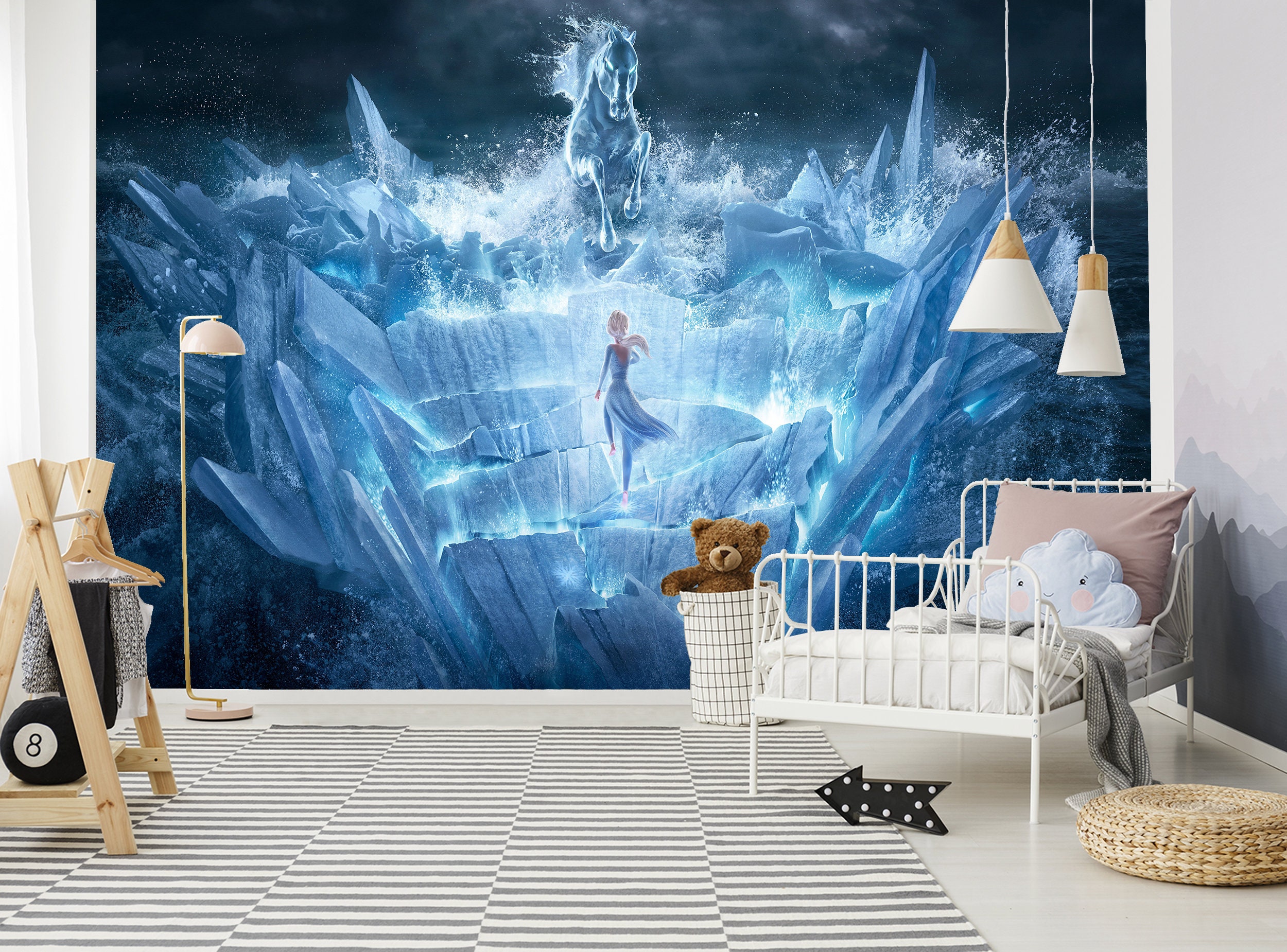 Frozen Wallpaper Frozen Wall Mural Disney Kids Wallpaper | Etsy