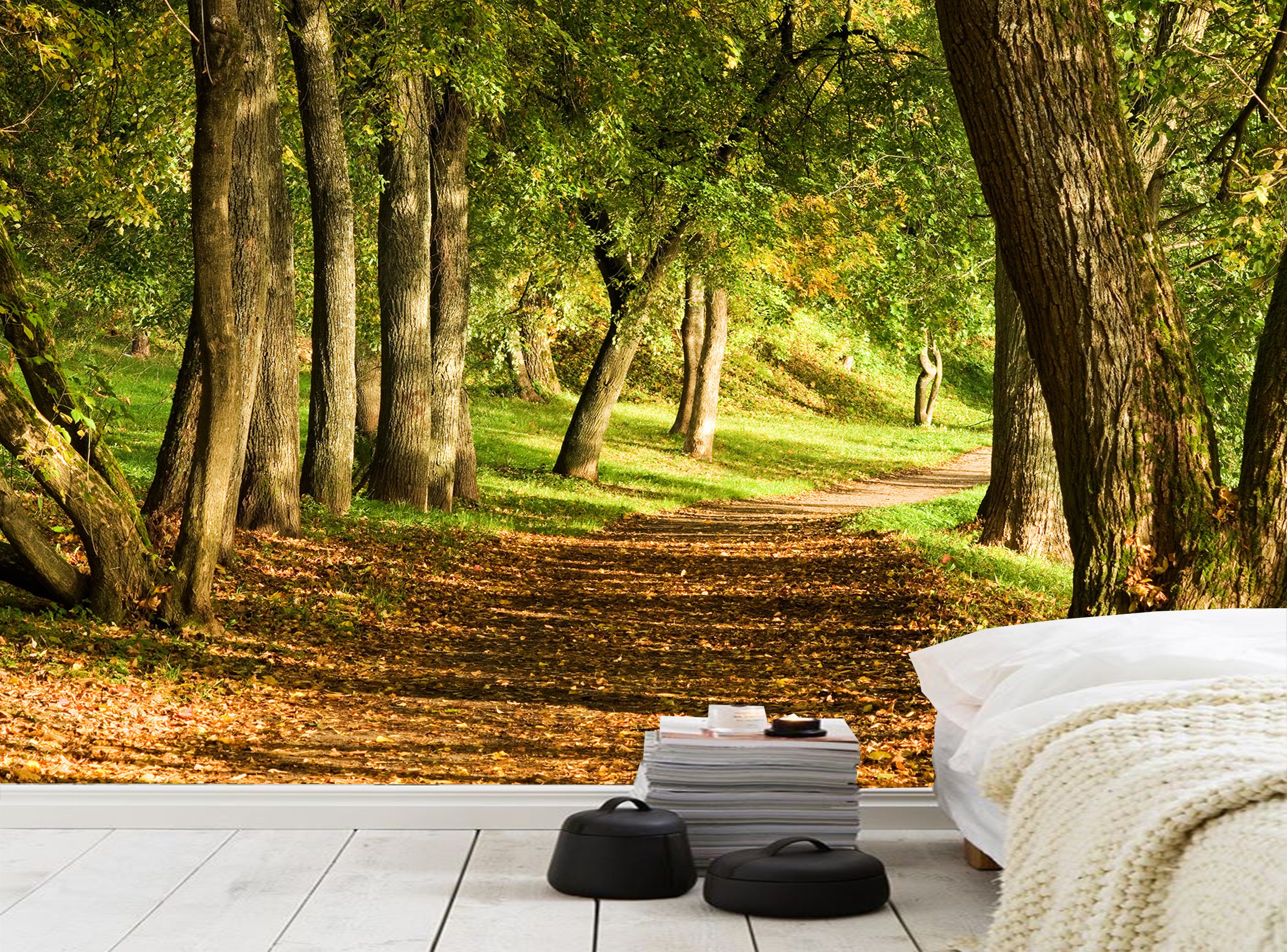 Forest Wallpaper Peel and Stick Path Wall Mural Self Adhesive Etsy