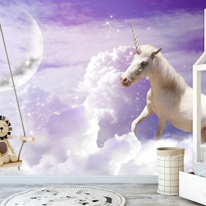 Papier peint licorne : déco pour chambre d&#39;enfant