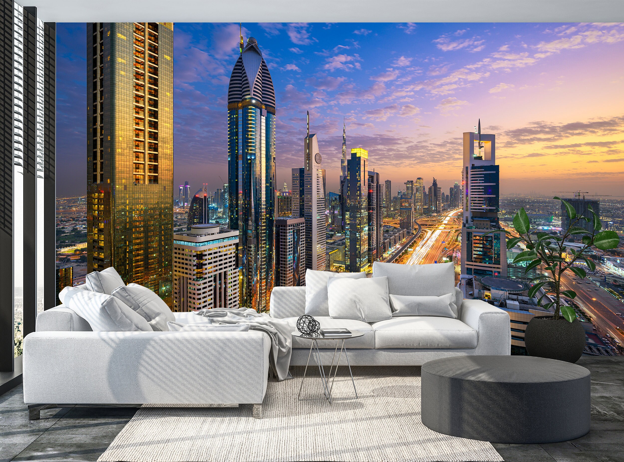 Dubai City Wallpaper Peel and Stick Wallpaper Removable Etsy