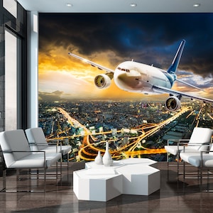 Airplane Wallpaper: Peel and Stick Vinyl Wall Mural