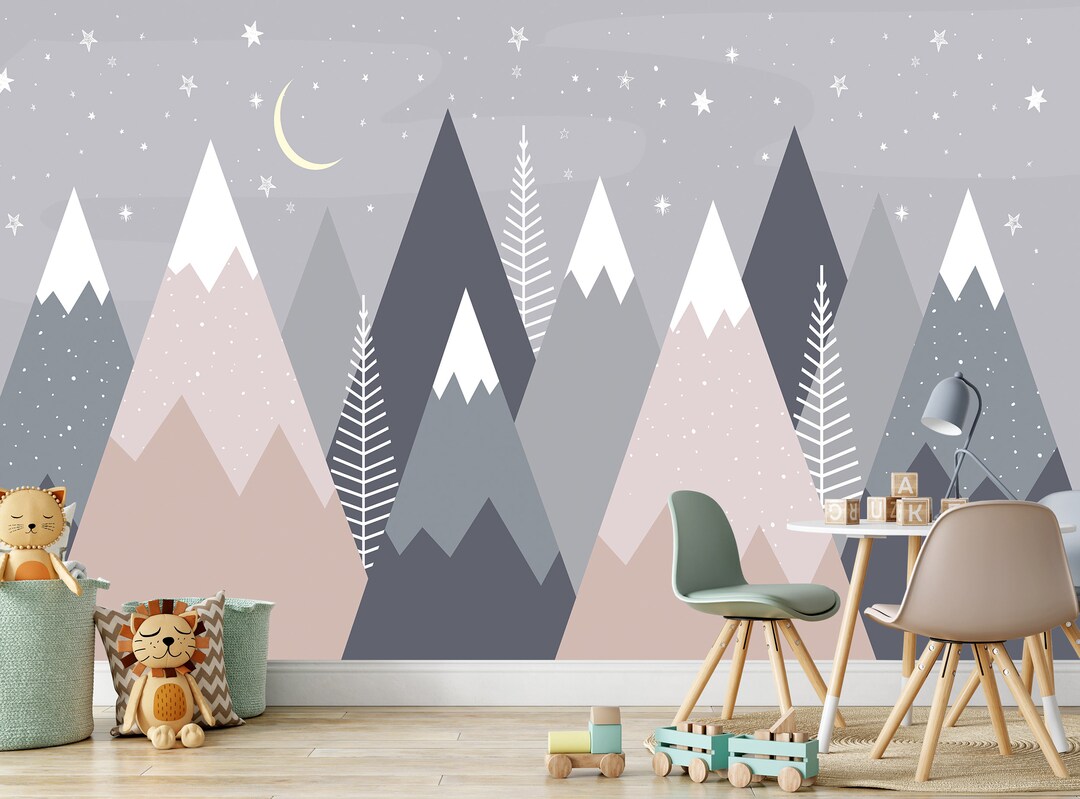 Kids Wallpaper Peel and Stick Mountain Fairy Forest Wall Mural Self ...