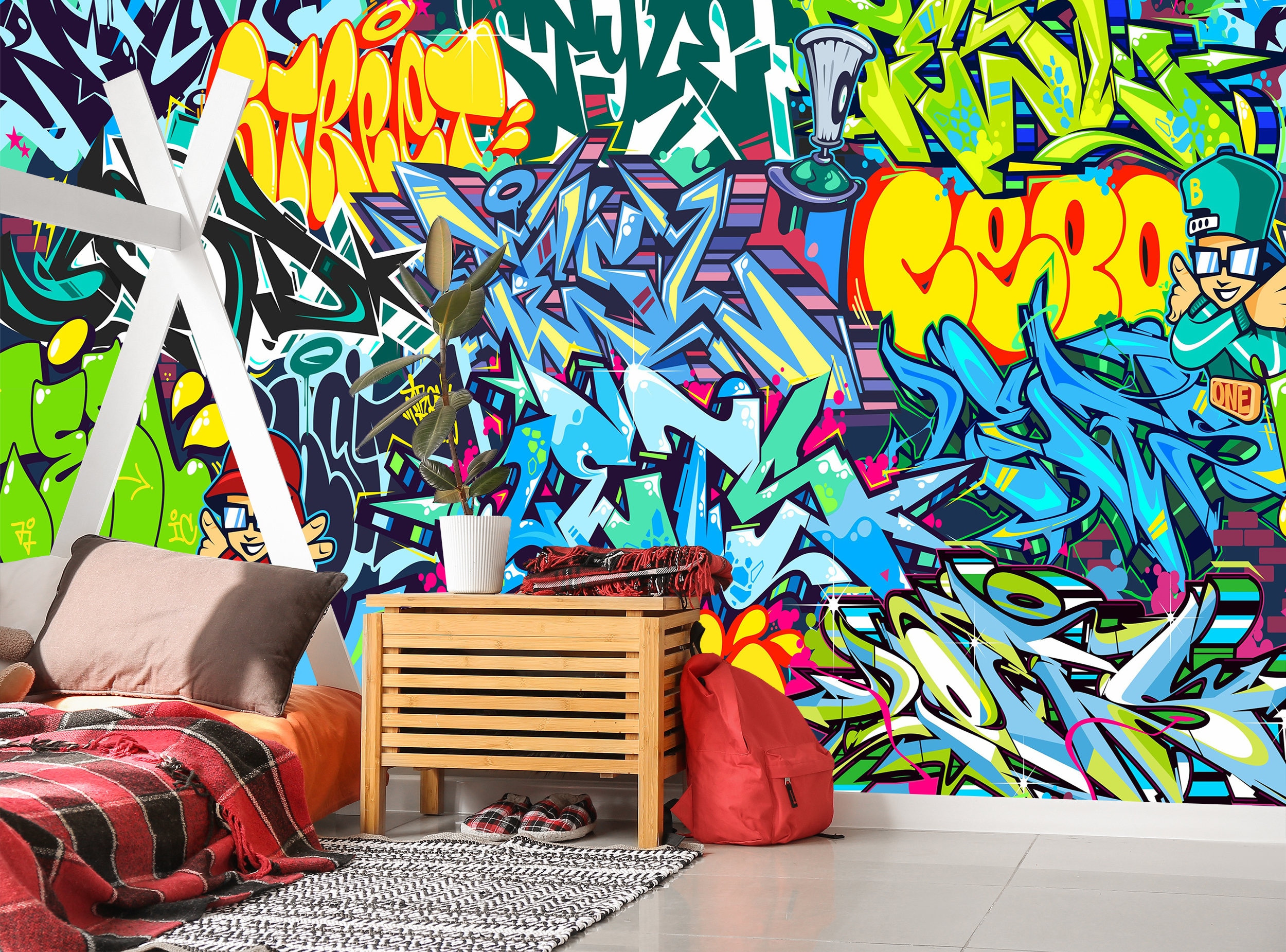 binden galop kort Graffiti Behang Graffiti Muurschildering Street Art voor - Etsy België