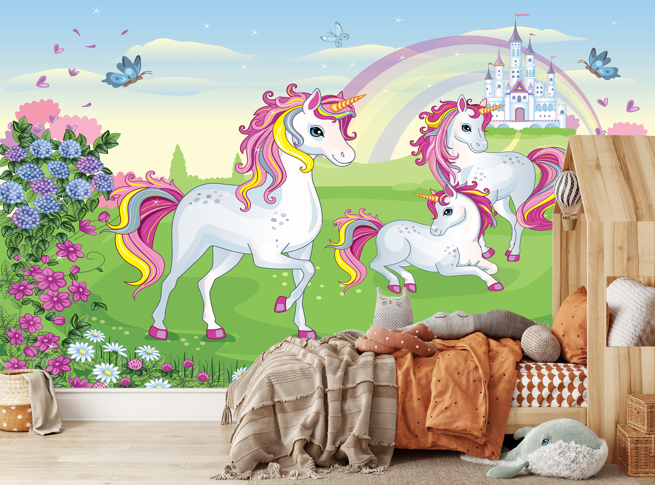 Unicorn Wallpaper Murals for Kids Bedroom Premiun Peel and Stick Wall Paper  Adhesive Vinyl Mural Kids Bedroom Decor Nursery Wall Design 