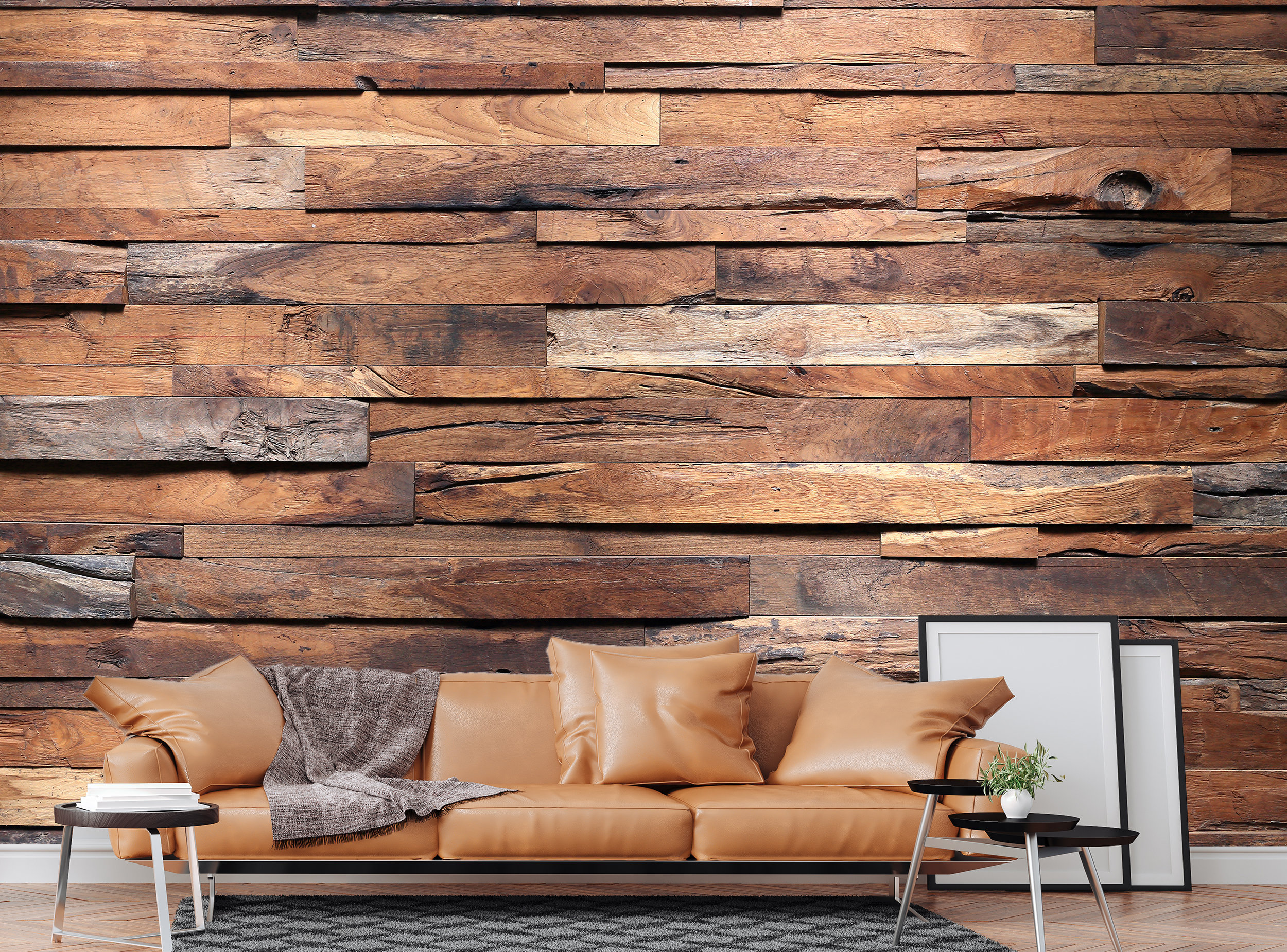 JAWO Tapiz de madera para colgar en la pared, paneles de madera rústica con  textura de pared y piso, tapiz de pared de tela de poliéster para el
