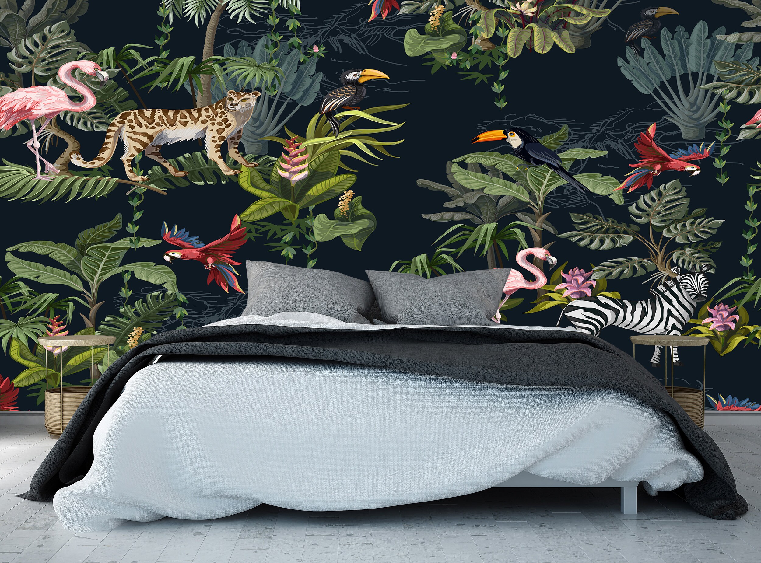 Jungle Wallpaper Peel and Stick Self Adhesive Removable Wild Etsy