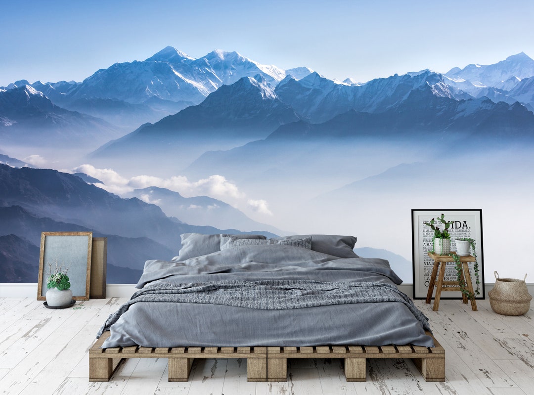 Misty Mountain Wallpaper Wall Mural Landscape Wallpaper Mural Foggy ...