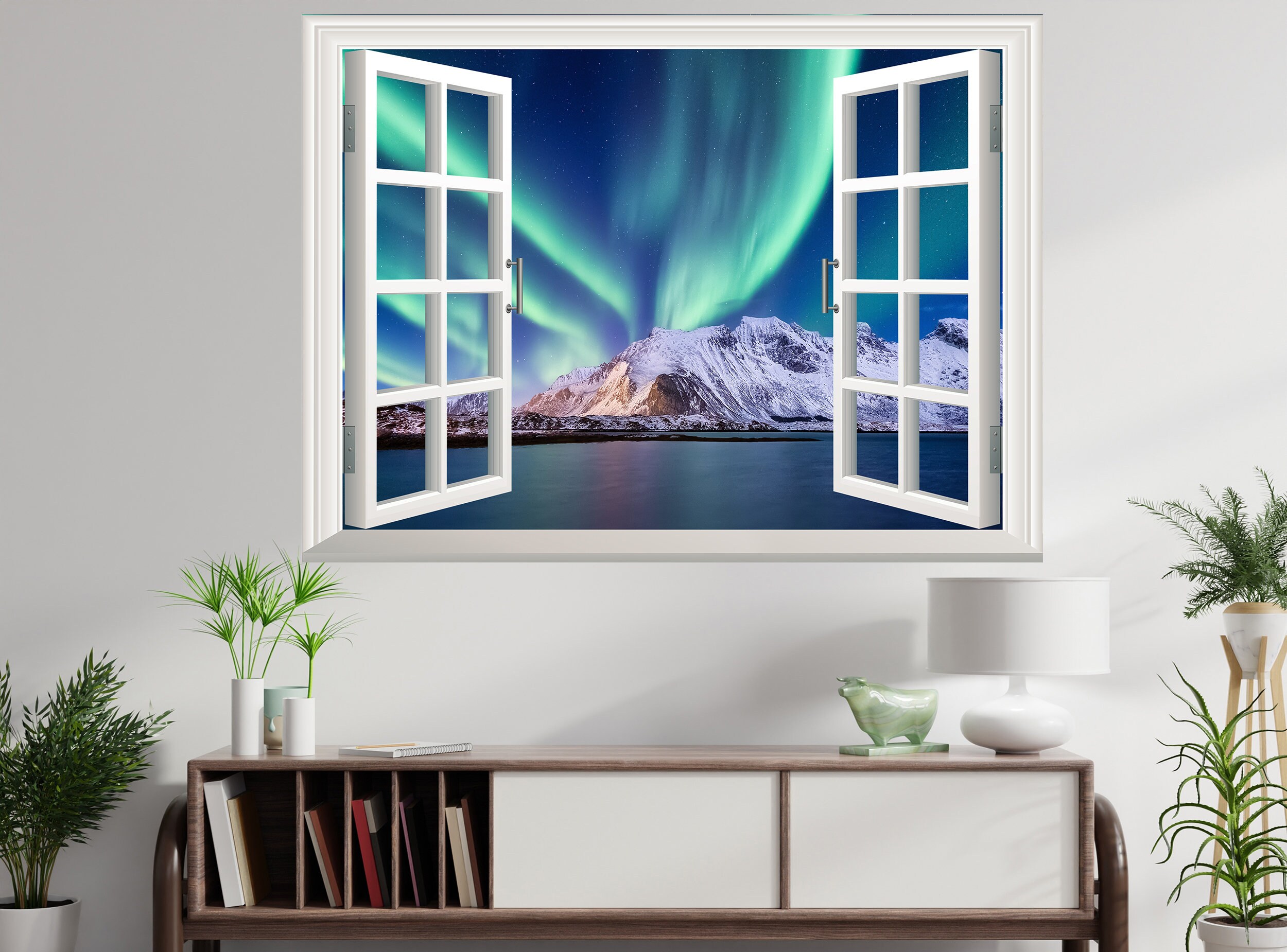 Northern Light Wall Decal 3D Wall Sticker 3D Window View Etsy