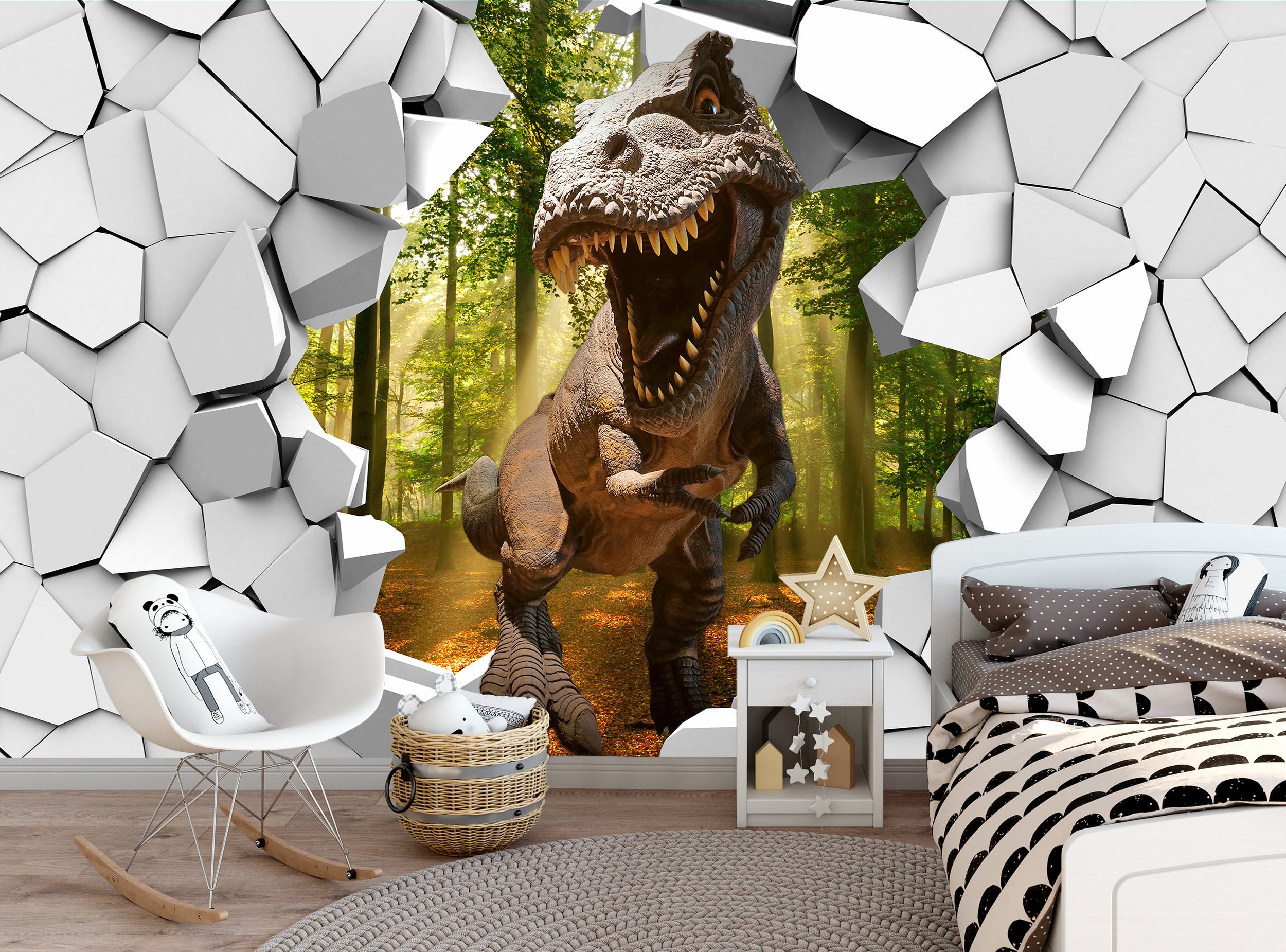 Supzone 3D Stickers Muraux Enfant Dinosaures Grands