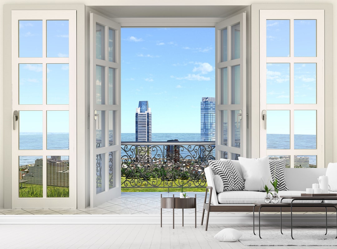 Window Mural City Wallpaper Mural 3D Window View Wall Mural Removable Self - Etsy UK