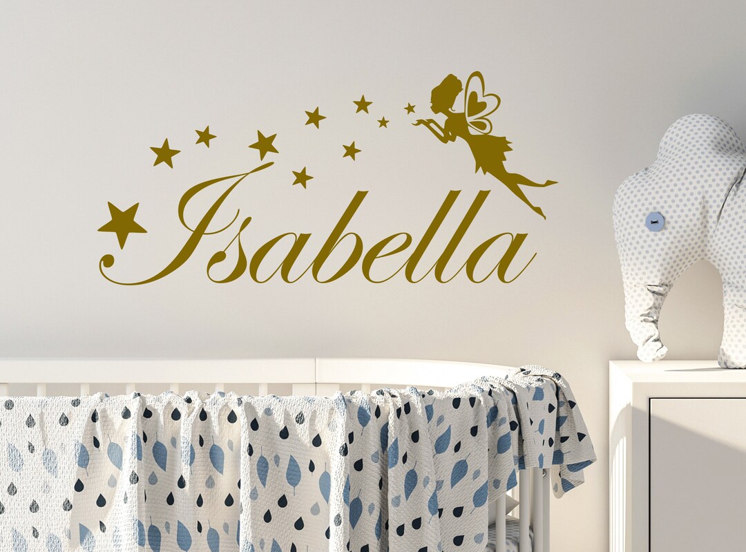 Personalised Name Fairy Stars Wall Sticker Personalized Custom Initial ...