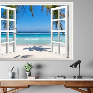 Beach Wall Sticker 3D Window Effect View Wall Decal Removable - Etsy