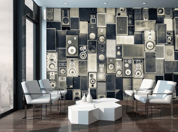 Music Wallpaper Peel and Stick Removable Music Speakers Wall - Etsy Canada Music Wallpaper Peel and Stick Removable Music Speakers Wall - Etsy Canada