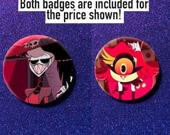 Nifty and Rosie hazbin hotel badges