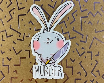 Funny bunny rabbit knife sticker