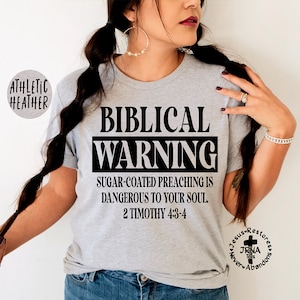 Christian Shirt, Biblical Warning Tee, Sugar Coated Sermon Tee, Gift For Pastor, Church Shirt, Pastor Appreciation Gift, Warning Church Tee