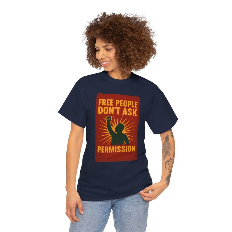 T-shirt Free People Dont Ask Permission - Bold Libertarian Graphic T-shirt afbeelding 20