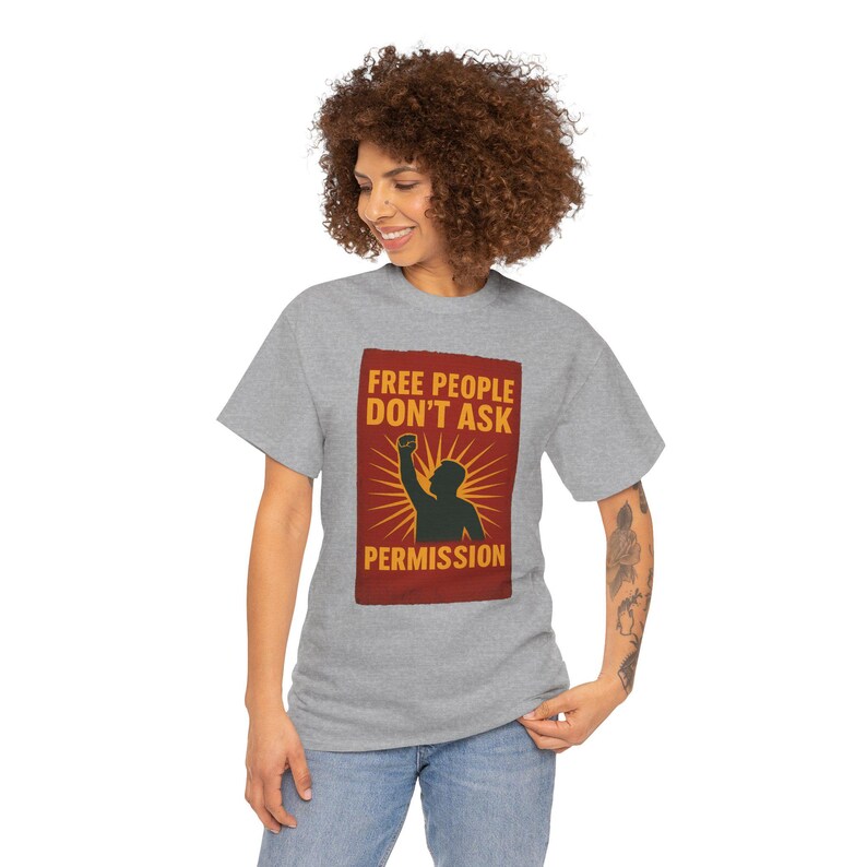 T-shirt Free People Dont Ask Permission - Bold Libertarian Graphic T-shirt afbeelding 14
