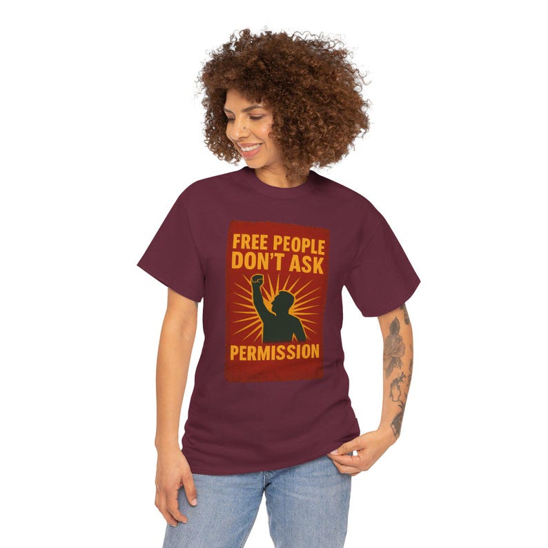 T-shirt Free People Dont Ask Permission - Bold Libertarian Graphic T-shirt afbeelding 15