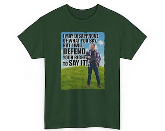 言論の自由Tシャツ - 私は反対するかもしれないという引用句 - 愛国的な憲法修正第1条Tシャツ