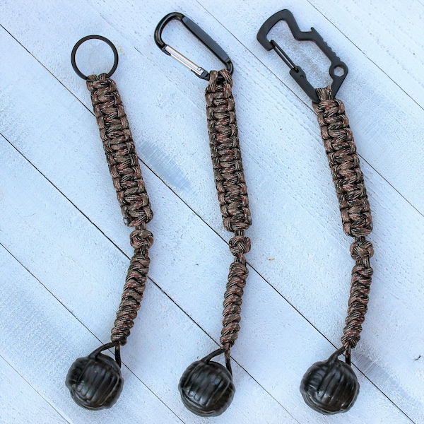 Handcrafted Monkey Fist Paracord Keychain: Emergency Safety Tool